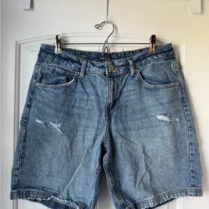 wild fable women’s Light Blue Distressed Denim Shorts